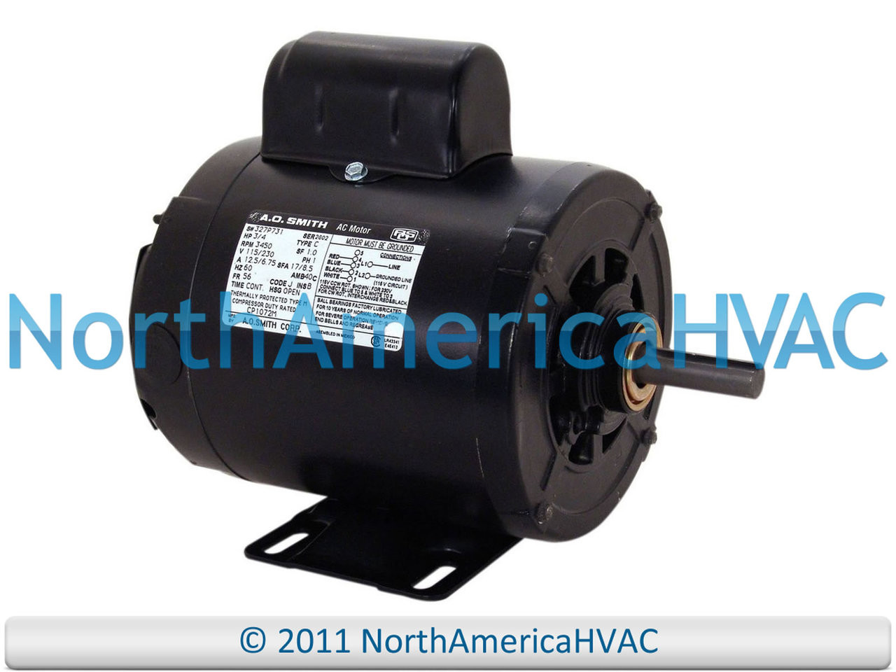 A O Smith Century Air Compressor Motor 327P725 C63BXBE237 D012